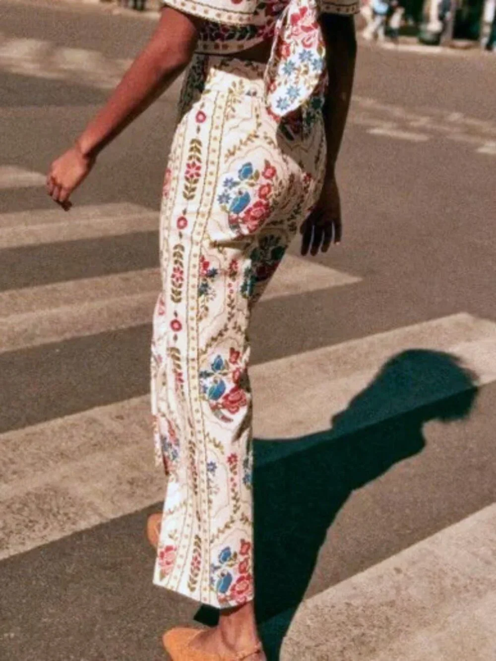 Last Call! New Sézane x Farm Rio Tiago Linen Cotton Floral Cropped Pant 42, 10